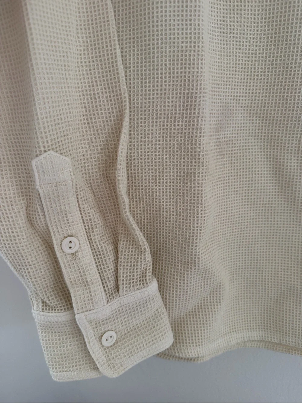 J. Crew Cream Waffle-Knit Button-Down RUGBY